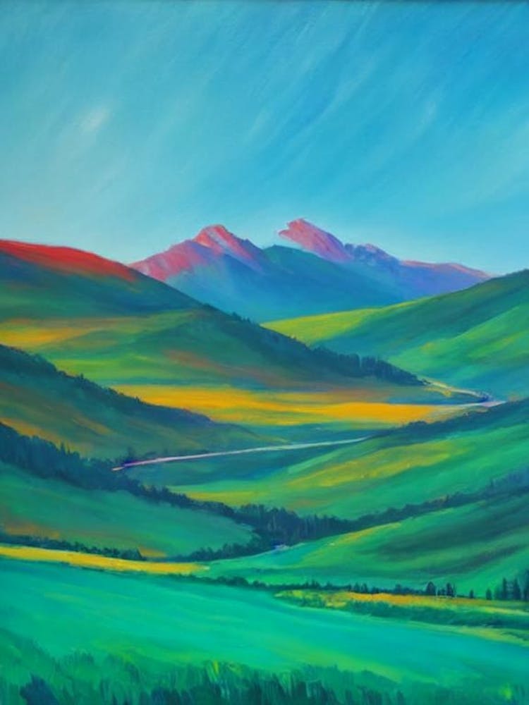 Durmitor National Park Montenegro Blue Oil Painting 1