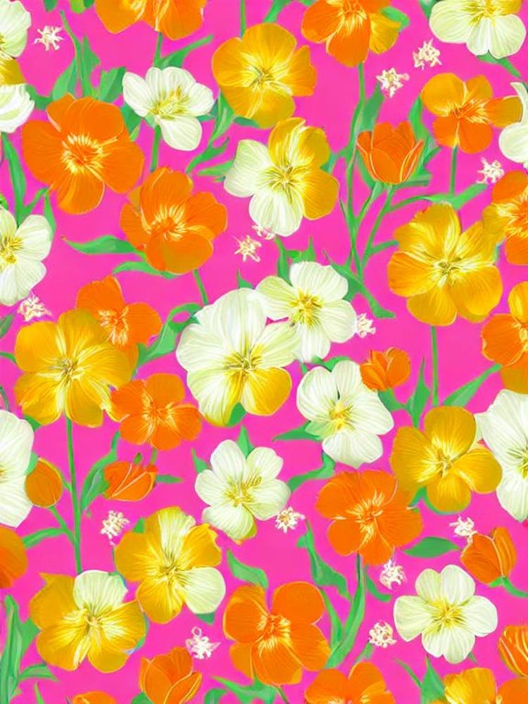Tulip Floral Print Retro Pattern 1 Flower