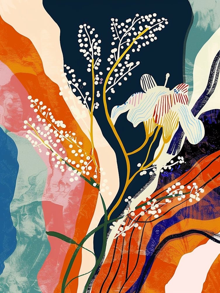 Illustration Florale Colorée Gypsophila 7