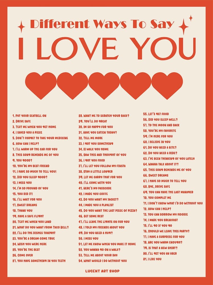 Different Ways To Say I Love You