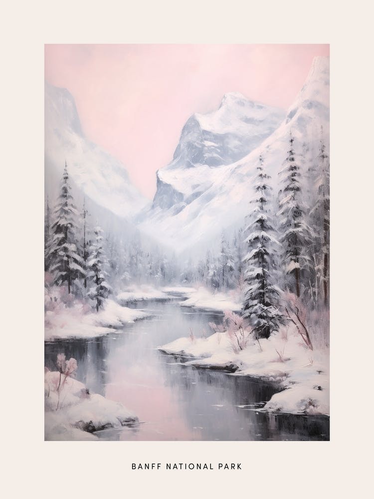 Affiche de Parc National Hiver Rêveur Banff National Park Canada 3