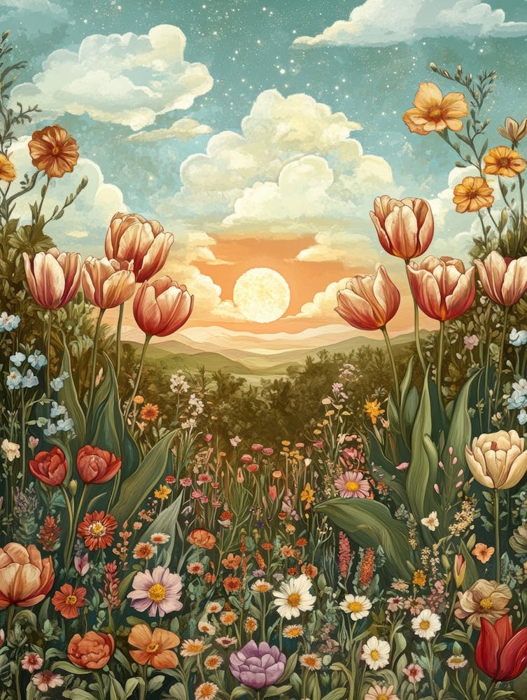 Tulips At Sunset 1