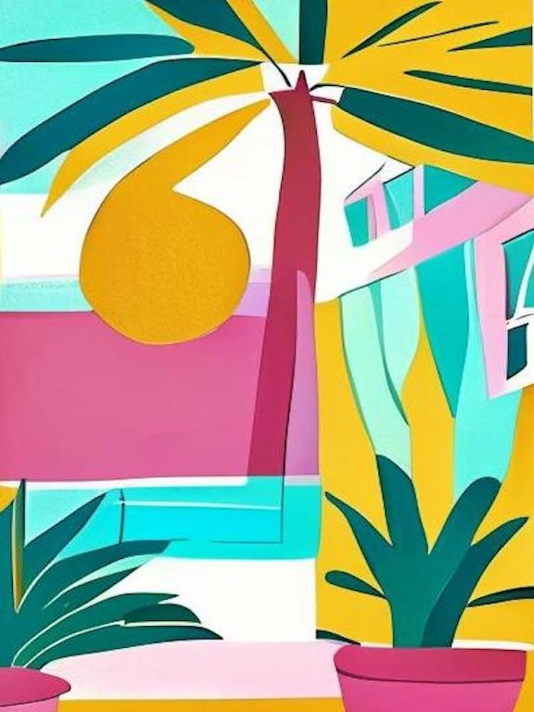 Barbados Muted Pastel Tropical Destination