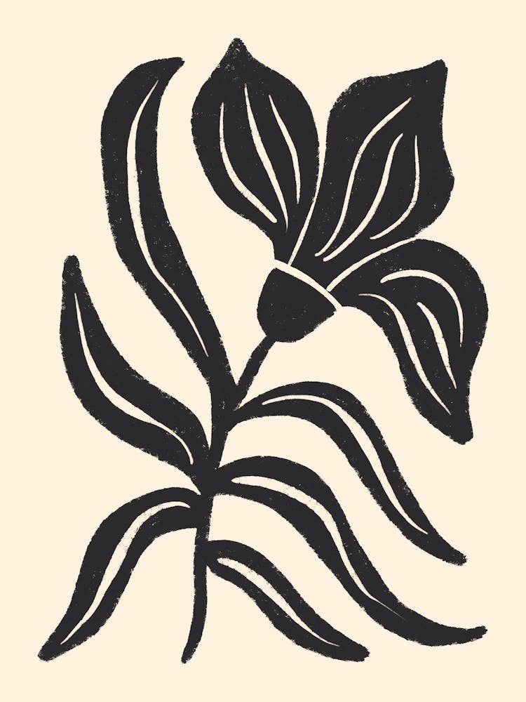 Schwarze stilisierte Tulpe