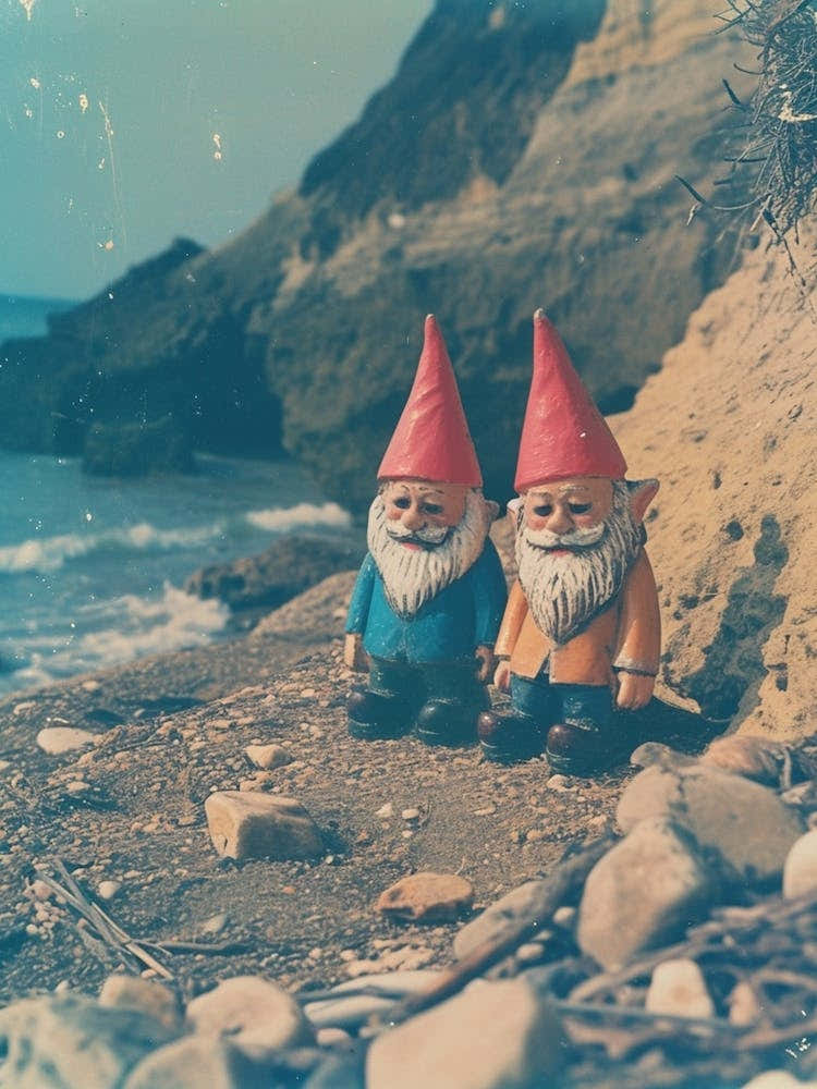Polaroid Inspired Gnomes On The Beach 2