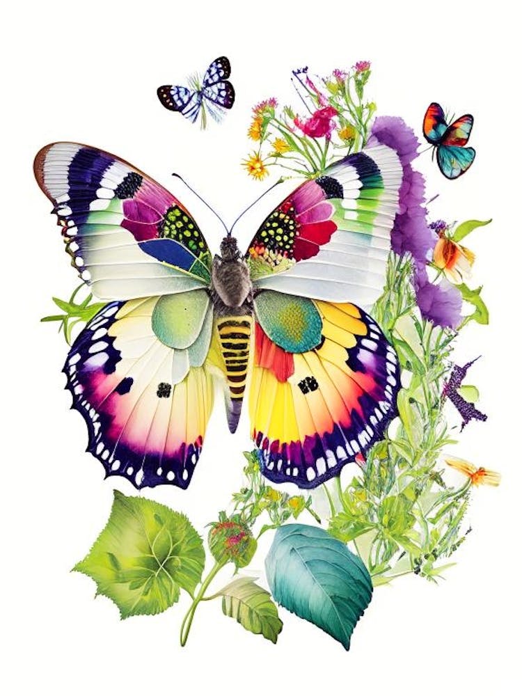Butterfly In Garden Decoupage 3