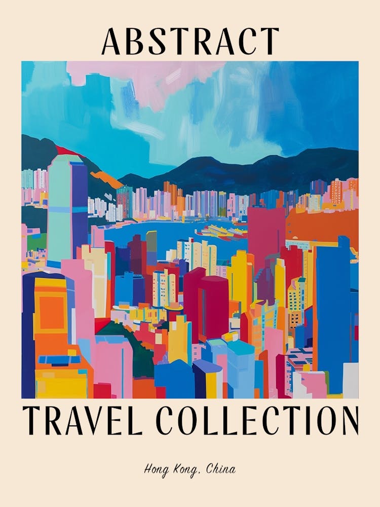 Abstrakte Reisekollektion Poster Hongkong China 5