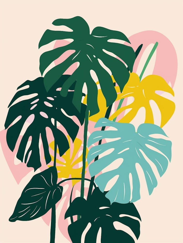 Monstera Plant Minimalist Illustration 7