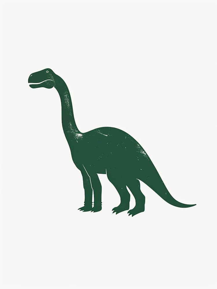 Green Brachiosaurus Silhouette