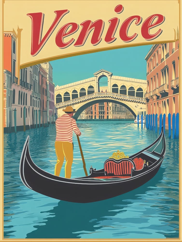 Aihrgdesign Ein Vintage-Reiseposter von Venedig 3