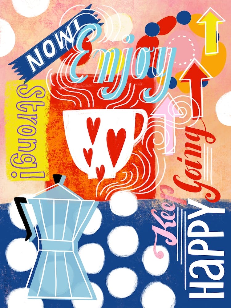 Enjoy Now Strong Espresso Pop Art
