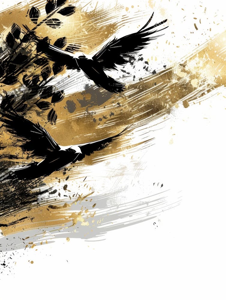 Crows Flying In The Sky