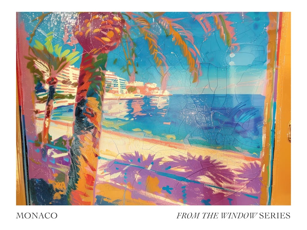 Monaco From The Window Series Poster Painting 4