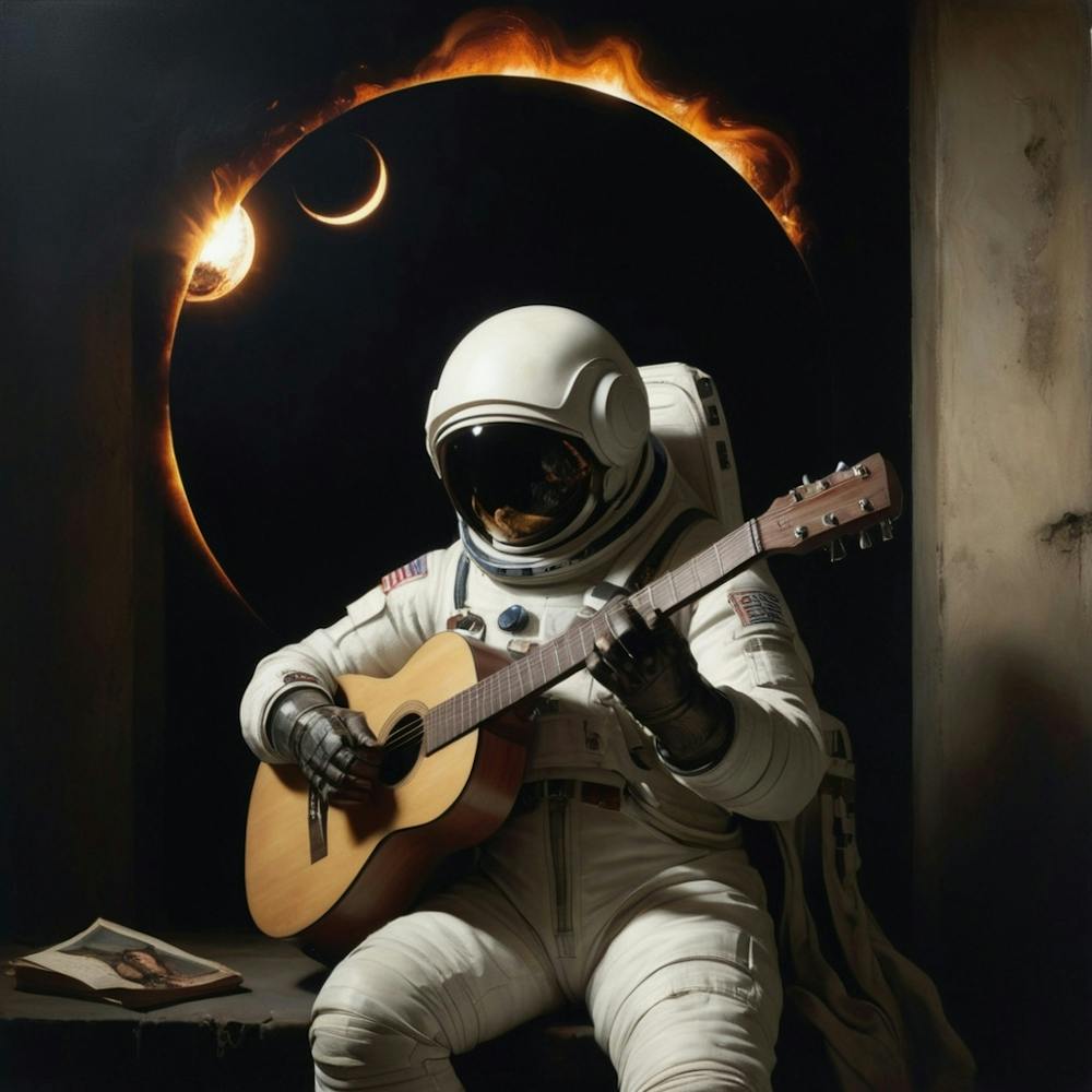 Astronaut Playing Guitar