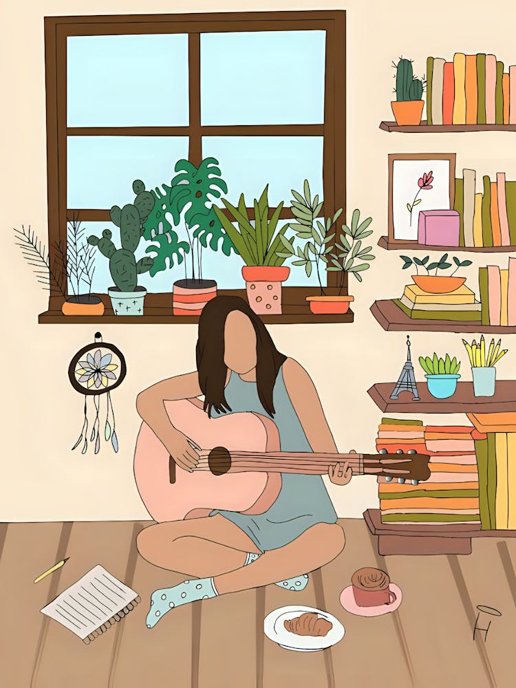 Girl Playing Guitar 1