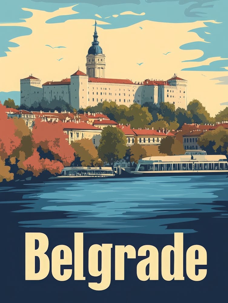Aihrgdesign A Vintage Travel Poster Of Belgrade