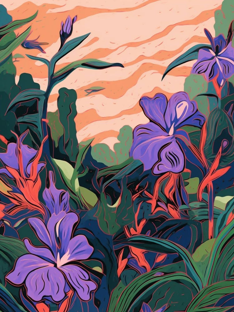 Boho Plant Painting Spiderwort Purple Heart 2