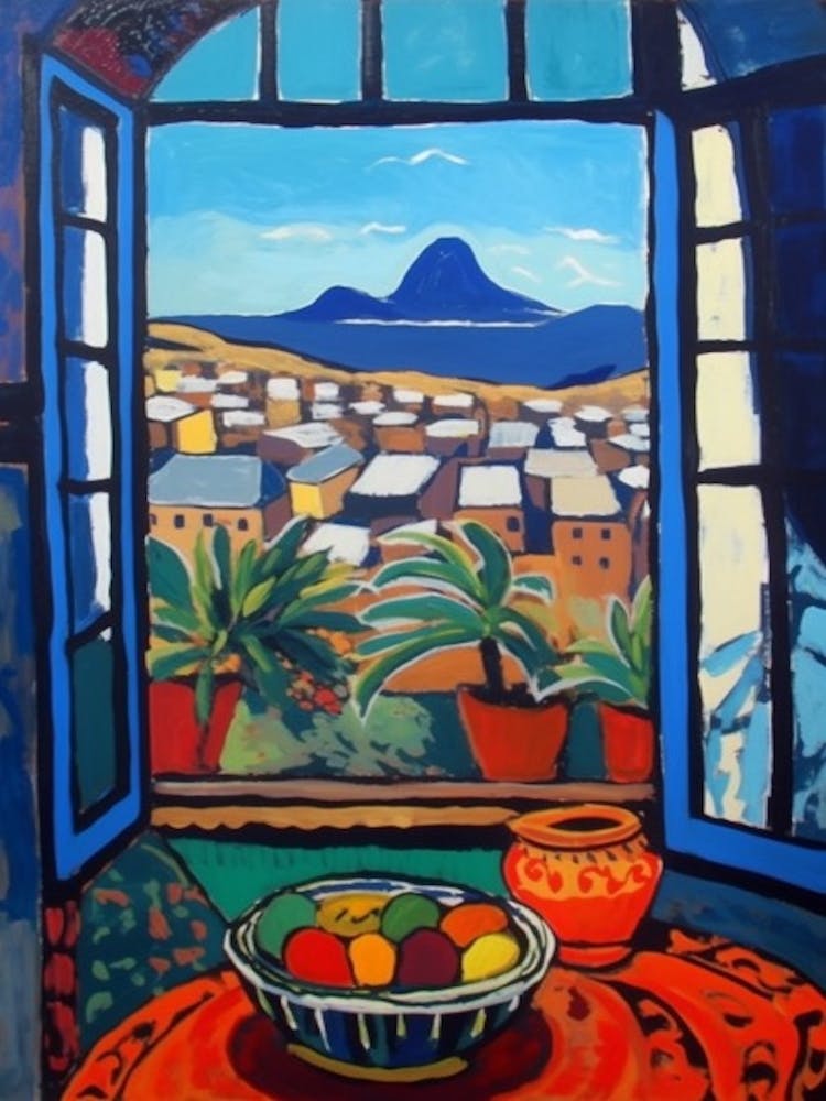 Window View Of Cape Town In The Style Of Fauvist 3