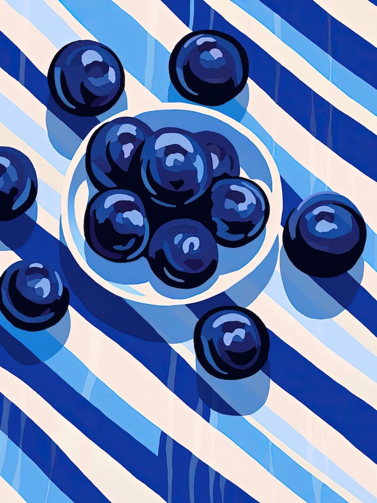 Blueberries Fruit Summer Illustration 1