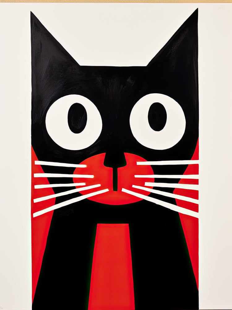 Feline Geometry Unleashed: Minimalist Cubist Meowsterpieces