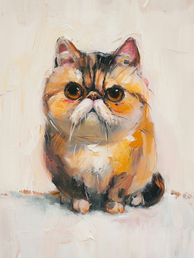 Exotic Shortrhair Cat Painting 1