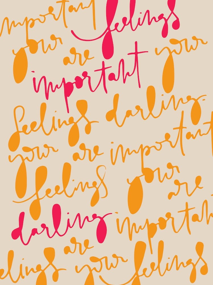 Your Feelings Are Important Allover Text Mixed Colors