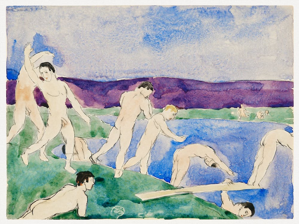 Twelve Nude Boys At The Beach, Charles Demuth
