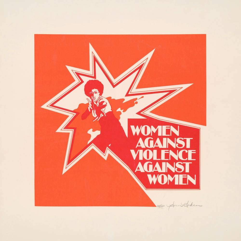 Women Against Violence Against Women Vintage Feminist Poster