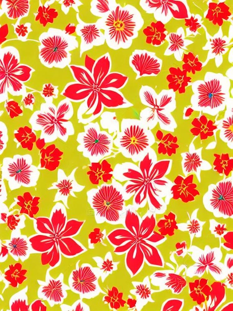 Honeysuckle Floral Print Warm Tones2 Flower