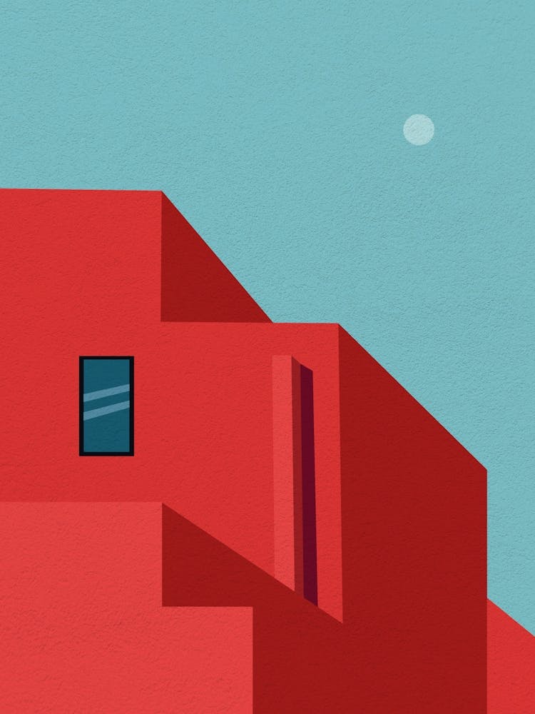 Minimal art Red building