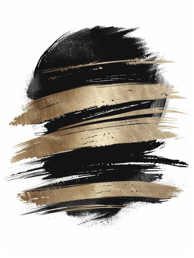 Black And Gold Brush Strokes 6