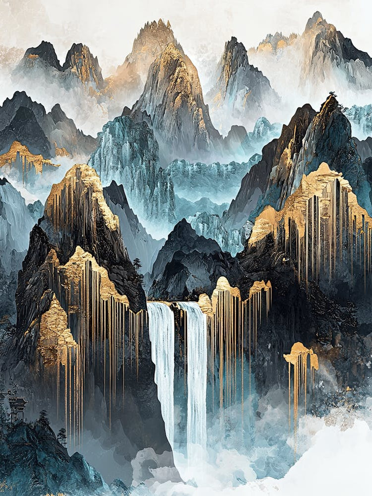 Pyrenean Golden Peaks - Nature Abstraction