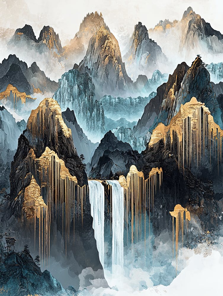 Pyrenean Golden Peaks - Nature Abstraction