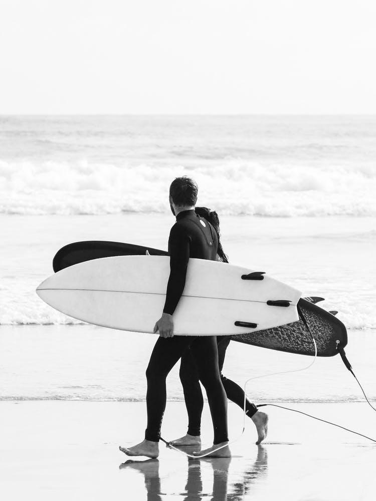 Surfer Couple - Cool B/W Surf Photography