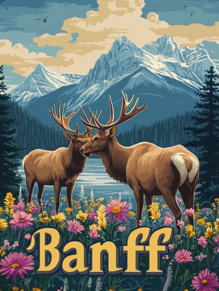 Aihrgdesign A Retro Travel Poster For Banff