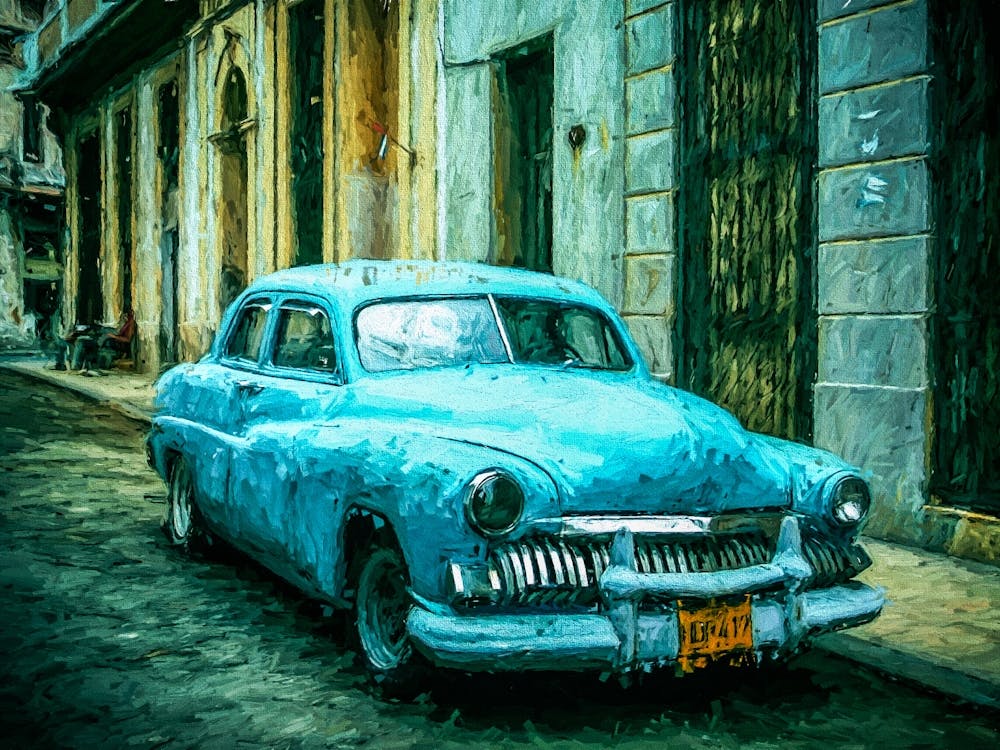 Blue Classic Automobile Havana