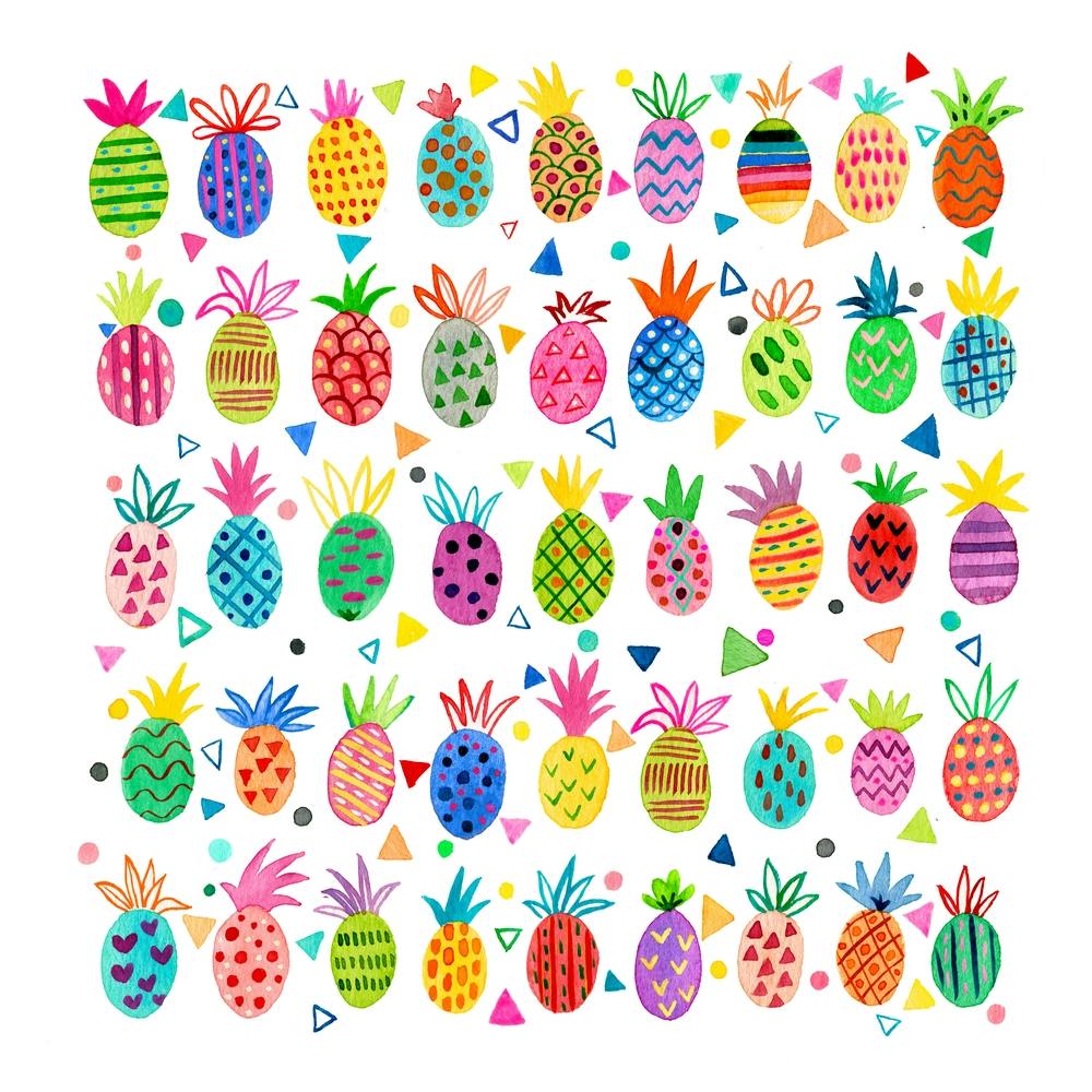 Geo Pineapples Kids Square