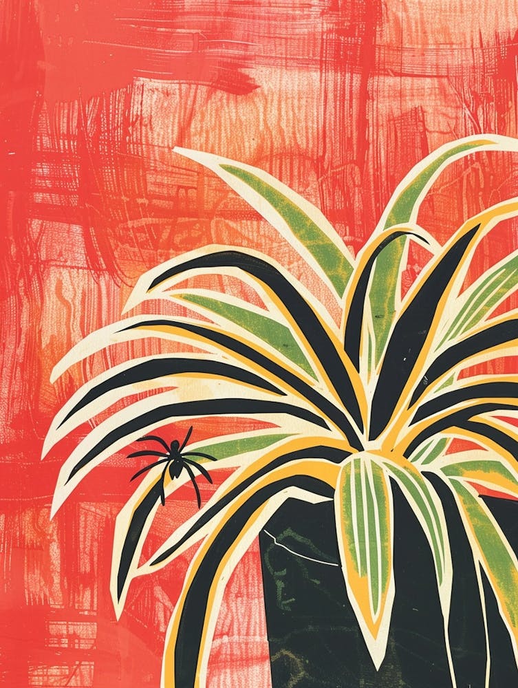 Spider Plant Minimalist Block Print 4