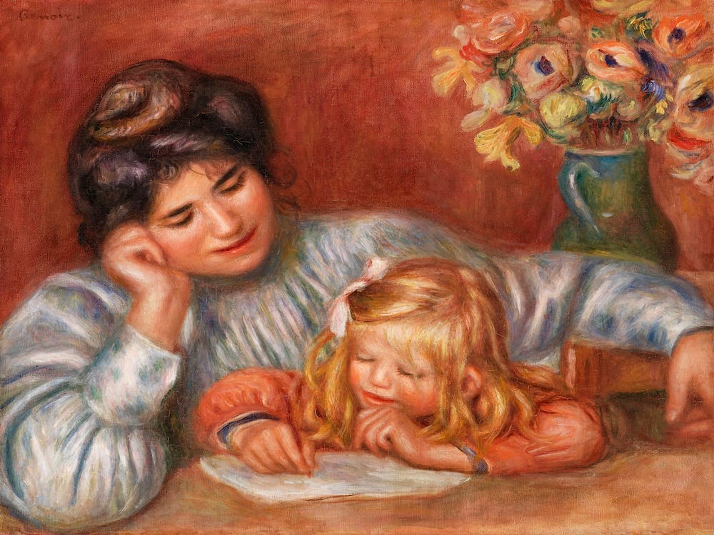 Writing Lesson, Pierre Auguste Renoir