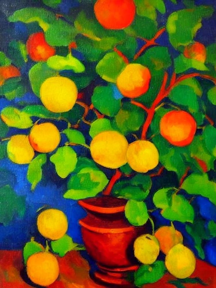 Golden Berry Fruit Vibrant Matisse Inspired Painting Fruit