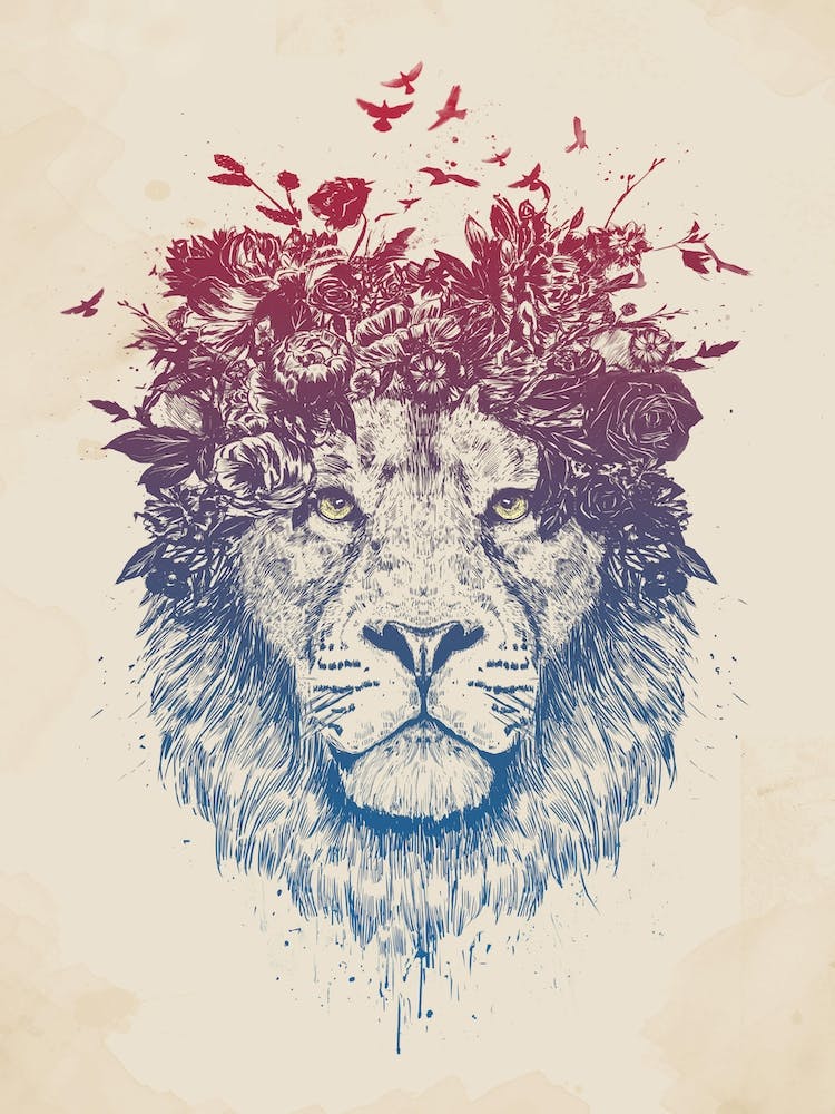 Floral lion III