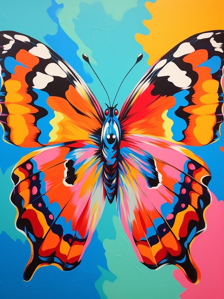 Pop Art Small Tortoiseshell Butterfly  1