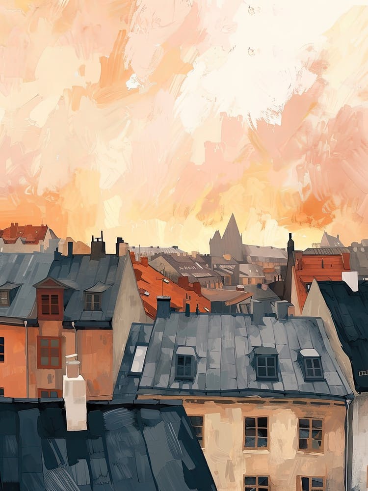 Oslo Rooftops Morning Skyline 1