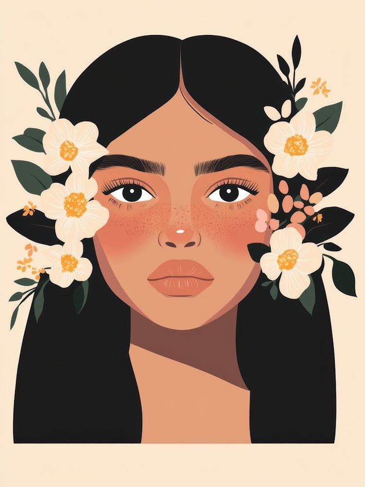 Girl With Flowers On Her Head 15