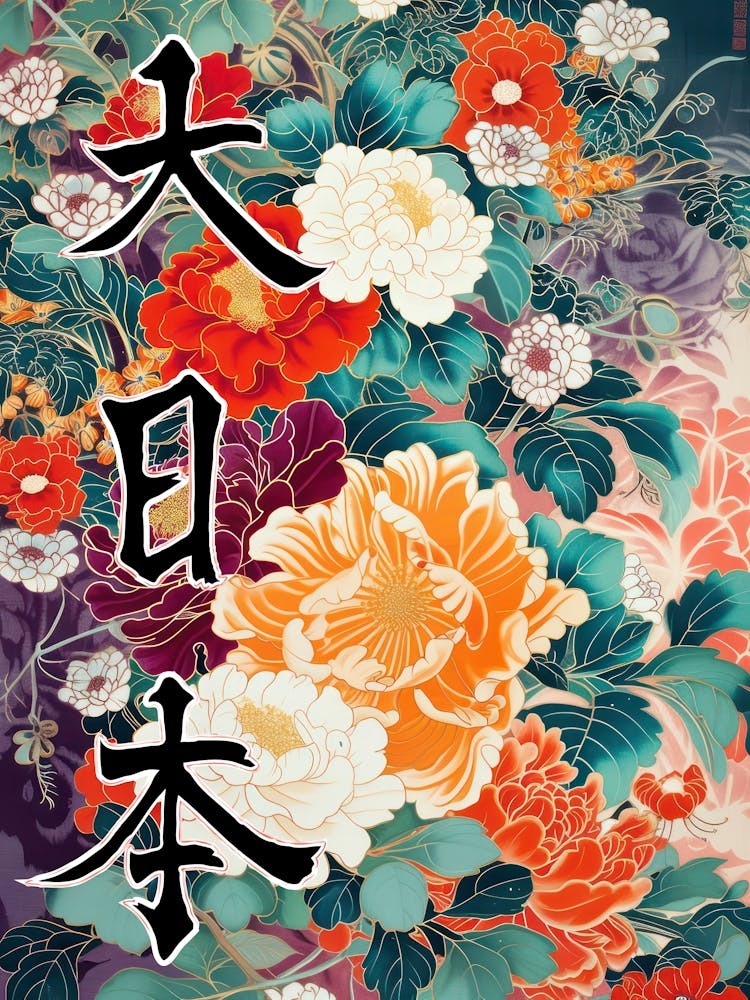 Great Japan Hokusai Poster Japanese Floral  9
