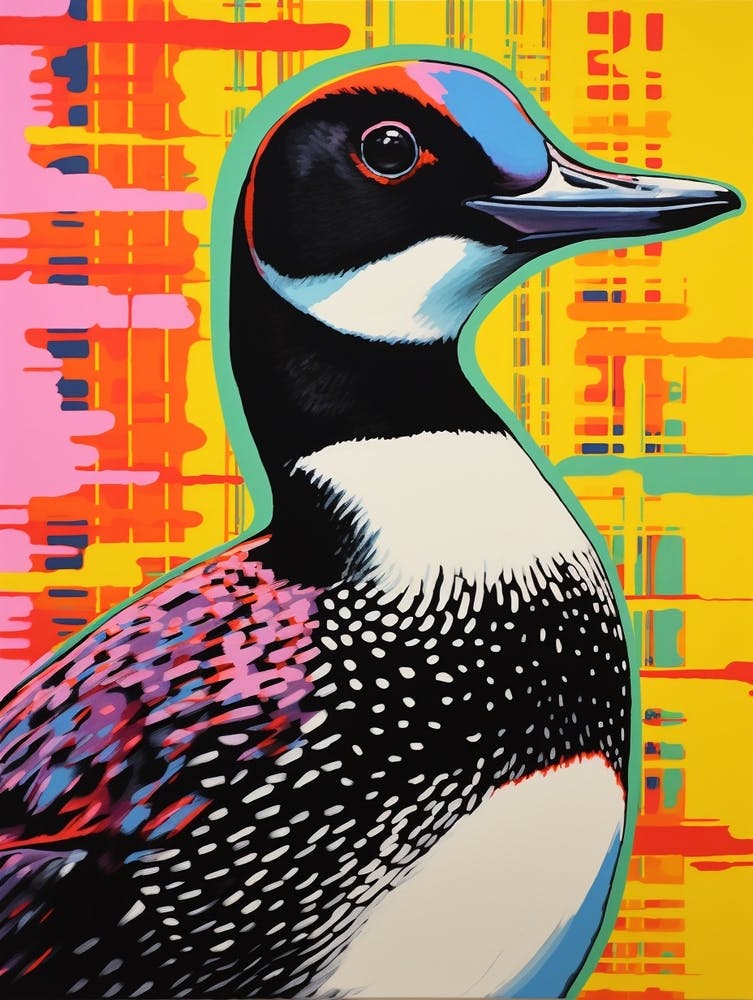 Andy Warhol Style Bird Common Loon 3