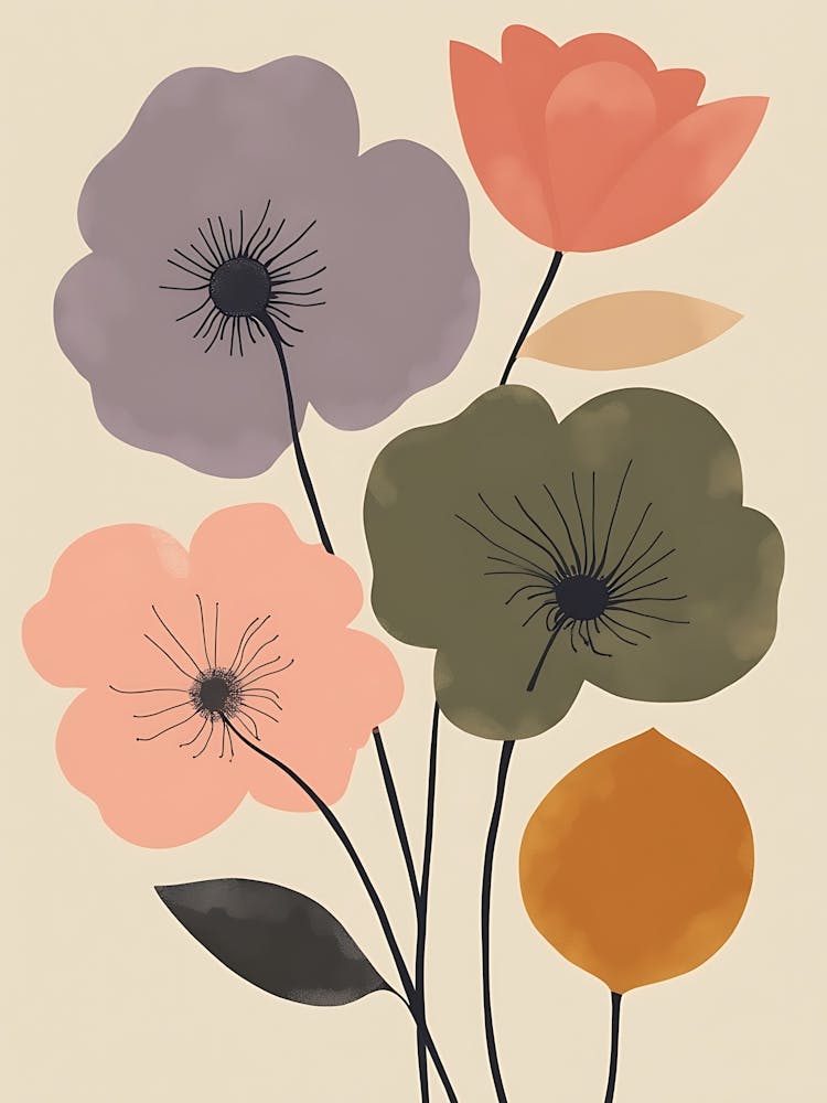 Tranquil Pastel Meadow Blossoms