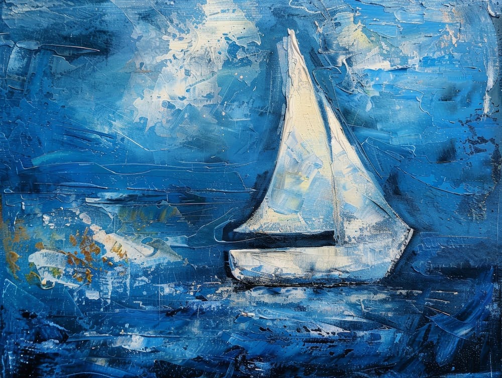 Sailboat In The Blue Sea