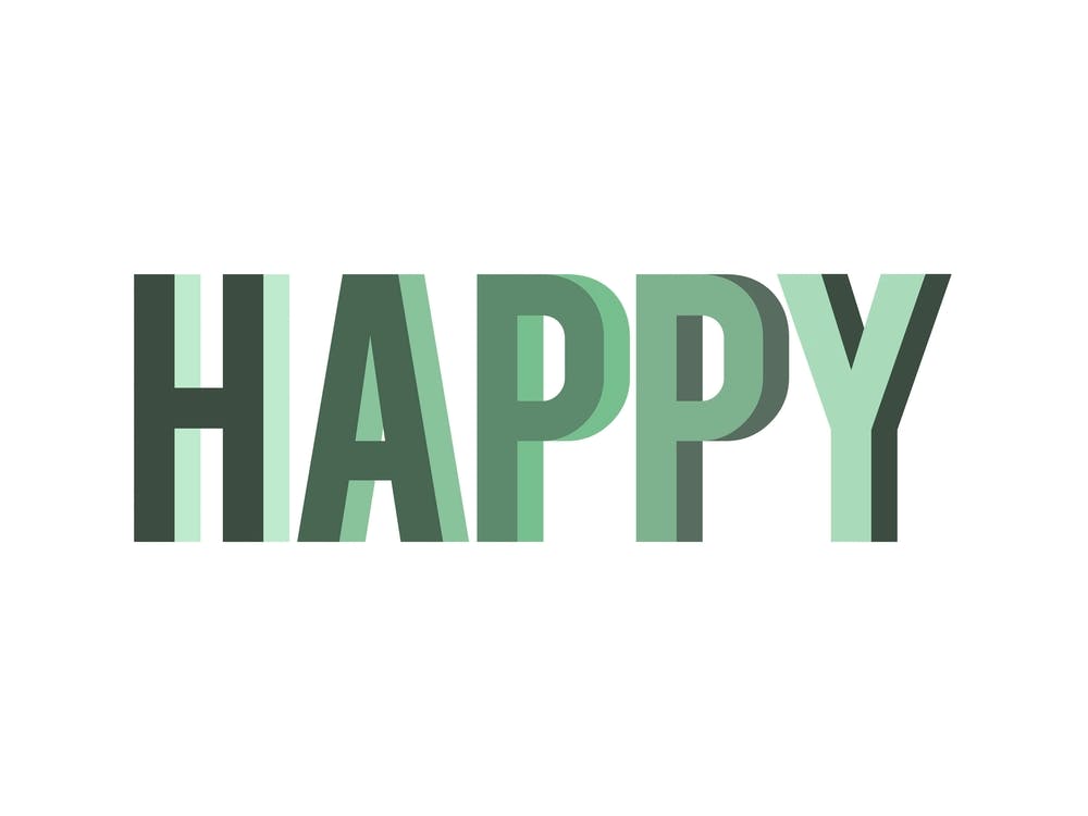 Happy Typography Green
