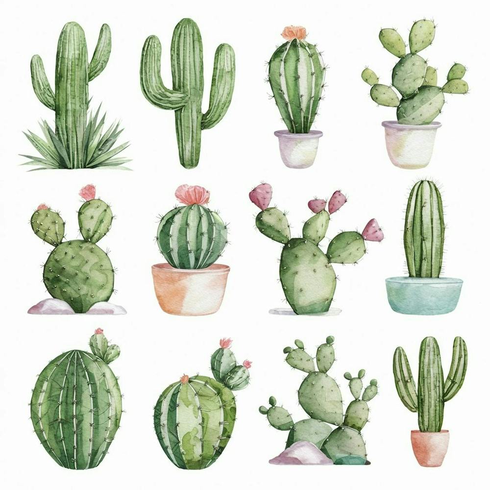 Watercolor Cactus